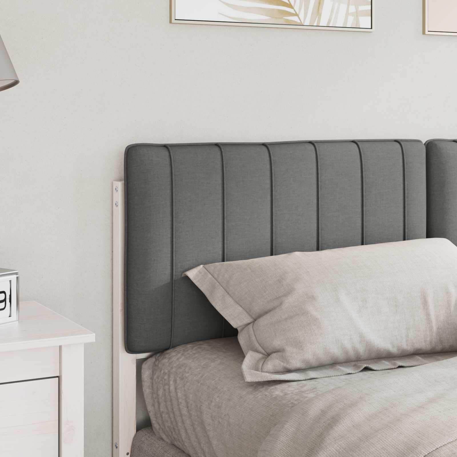 Tête de lit capitonnée Blanc et gris clair 150 cm Pin massif - XIOS