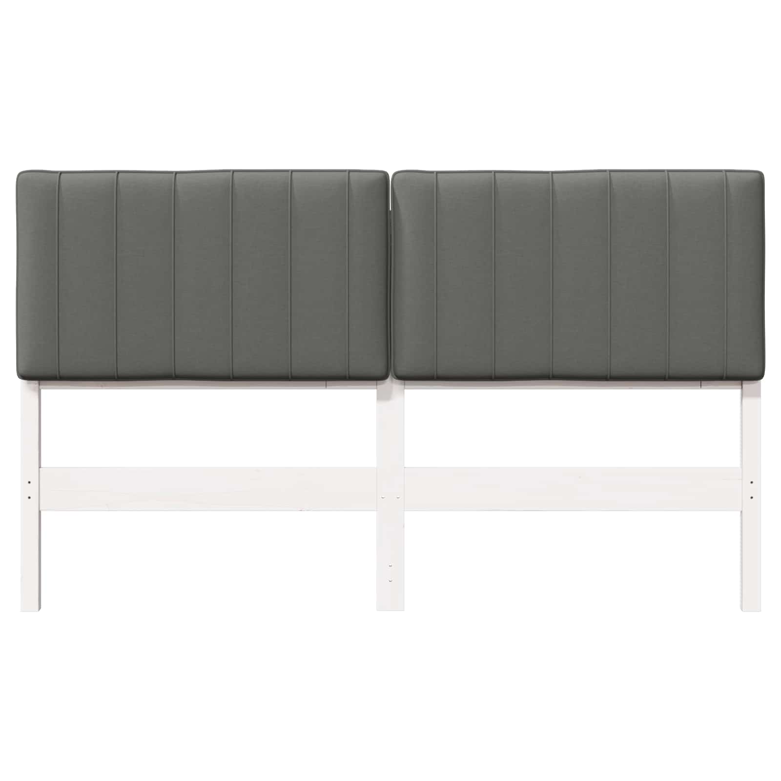 Tête de lit capitonnée Blanc et gris clair 150 cm Pin massif - XIOS