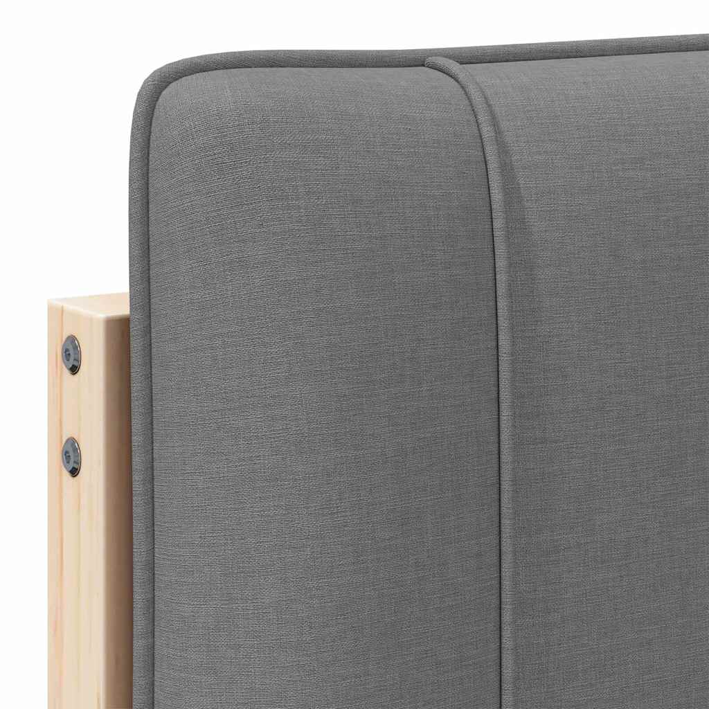 Tête de lit capitonnée Marron et gris clair 140 cm Pin massif - XIOS