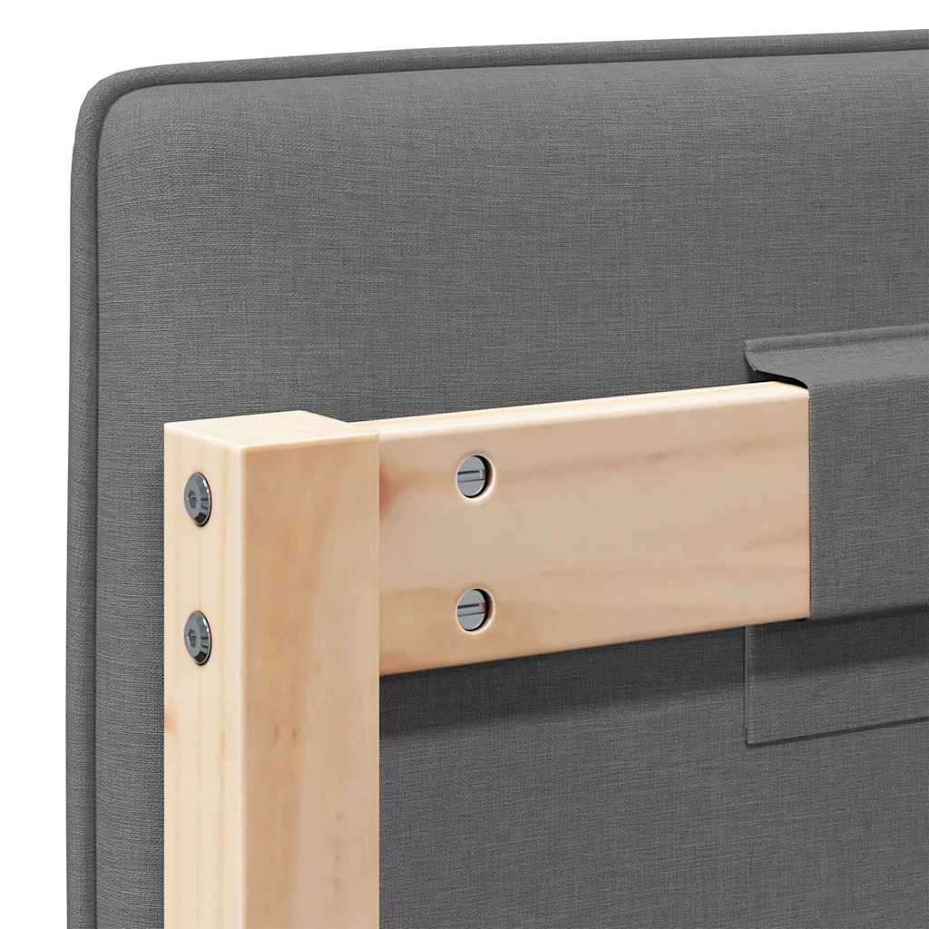 Tête de lit capitonnée Marron et gris clair 140 cm Pin massif - XIOS