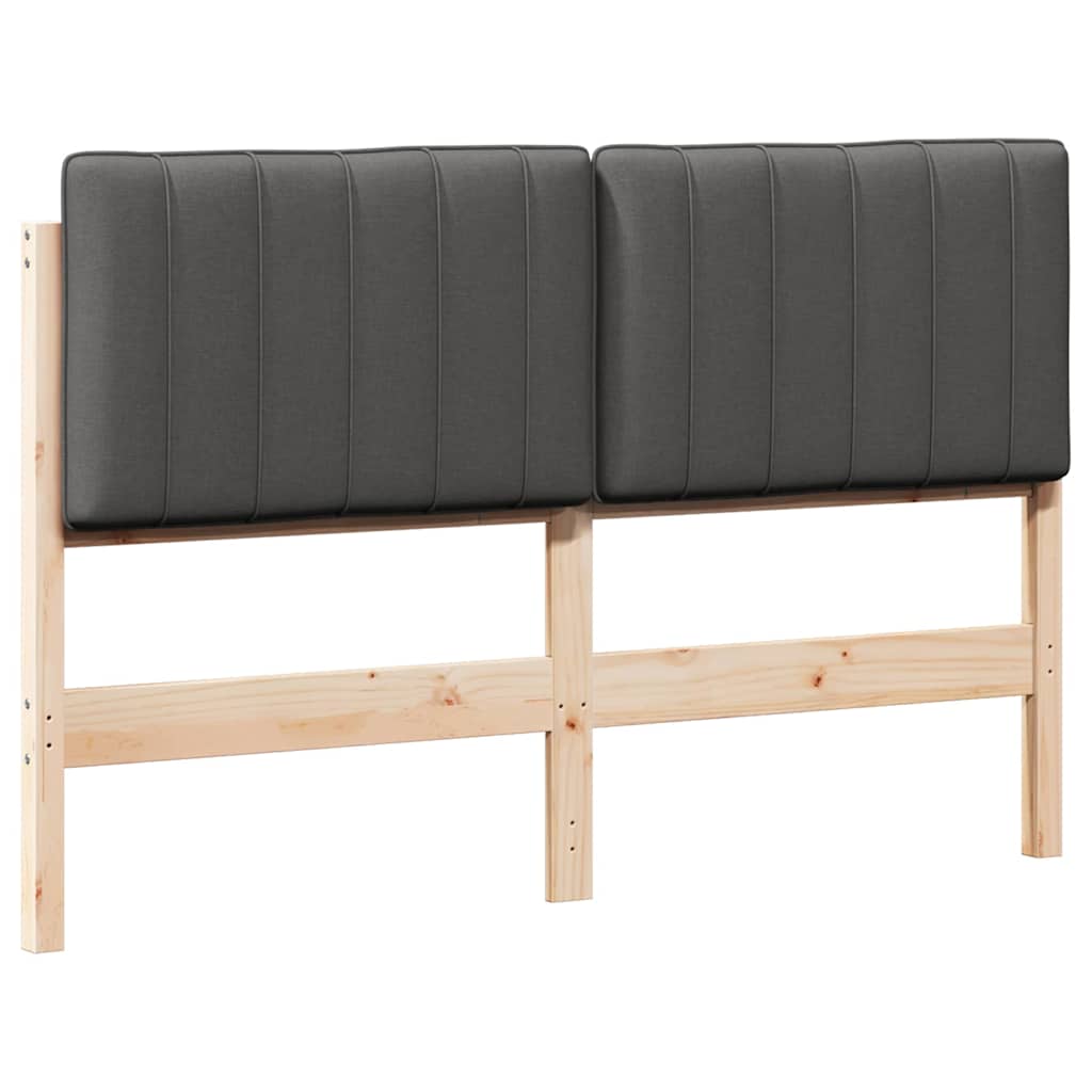 Tête de lit capitonnée Brun et gris foncé 140 cm Pin massif - XIOS