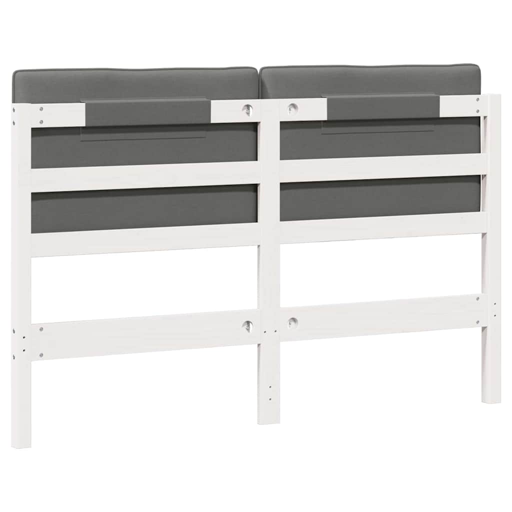 Tête de lit capitonnée Blanc et gris clair 140 cm Pin massif - XIOS