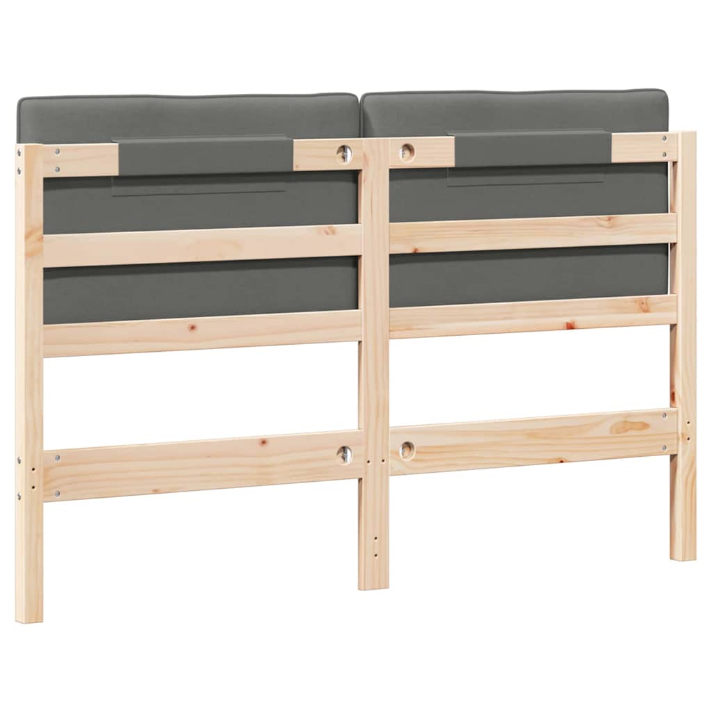 Tête de lit capitonnée Marron et gris clair 135 cm Pin massif - XIOS