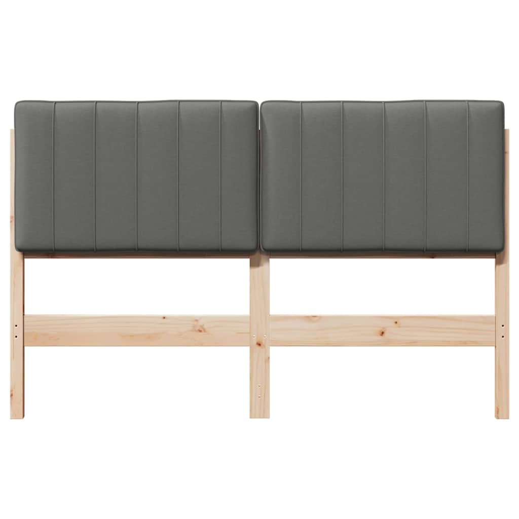 Tête de lit capitonnée Marron et gris clair 135 cm Pin massif - XIOS