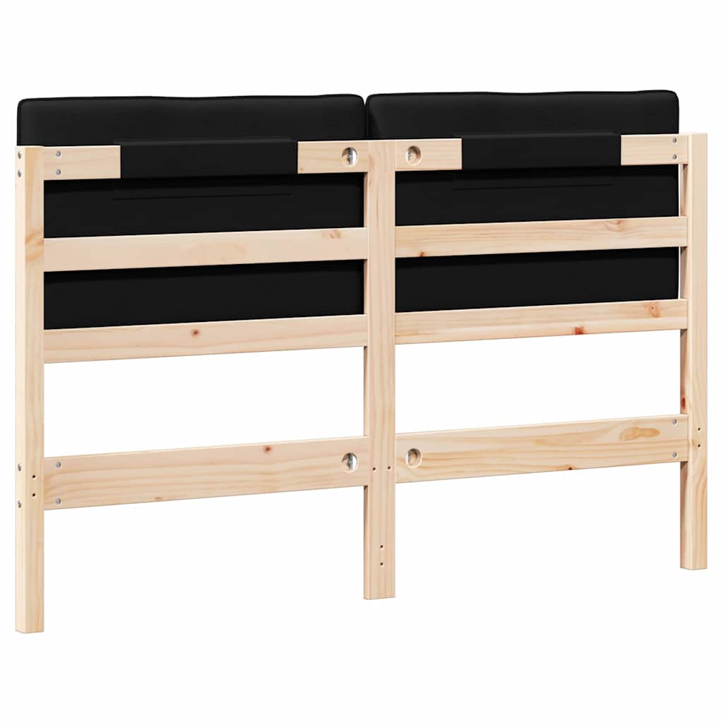 Tête de lit capitonnée Marron et Noir 135 cm Pin massif - XIOS