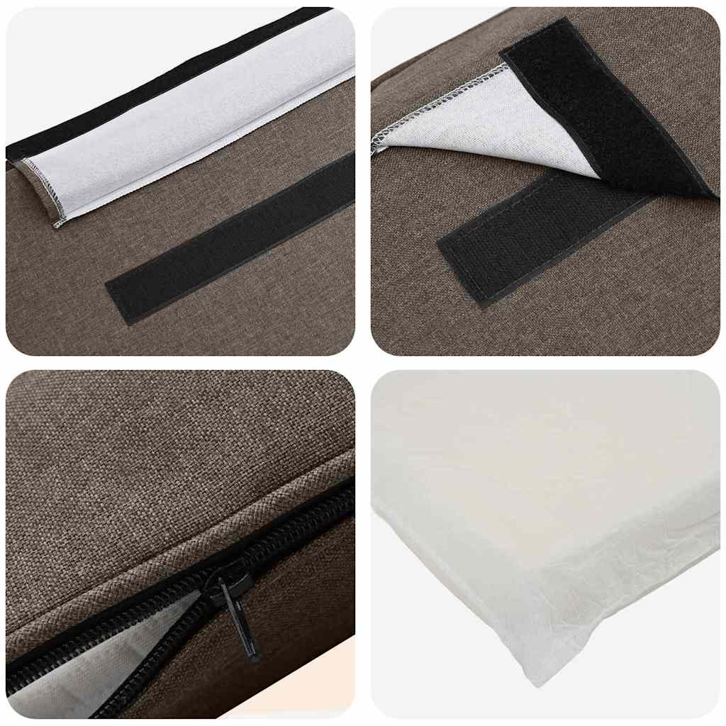 Tête de lit capitonnée Marron et Taupe 135 cm Pin massif - XIOS