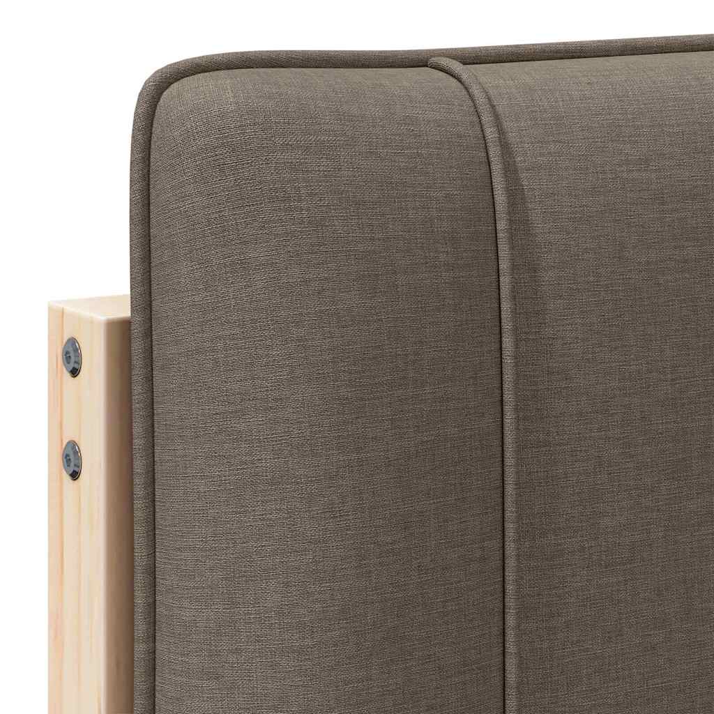 Tête de lit capitonnée Marron et Taupe 135 cm Pin massif - XIOS