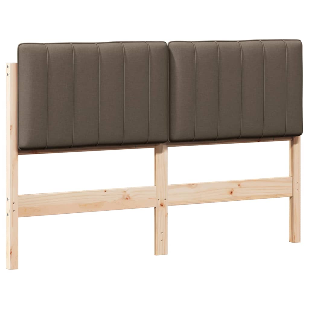 Tête de lit capitonnée Marron et Taupe 135 cm Pin massif - XIOS