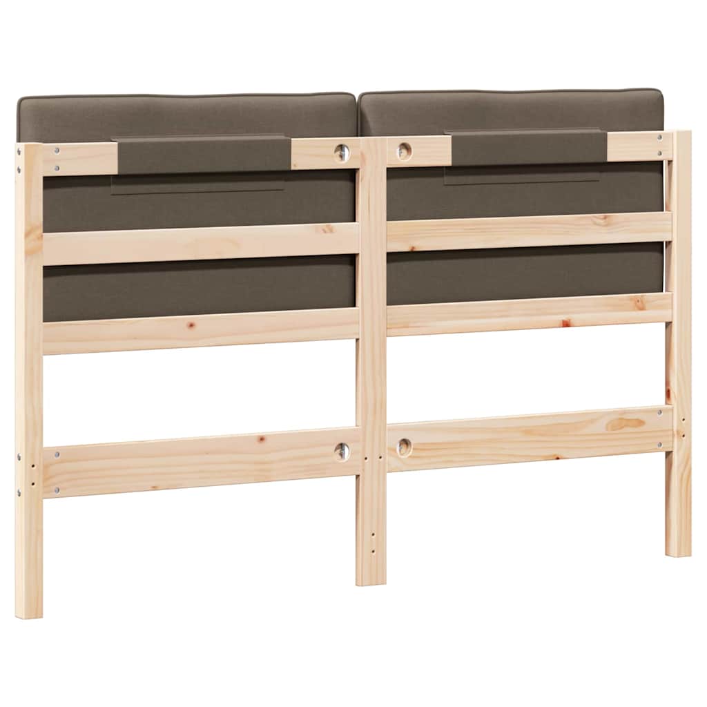 Tête de lit capitonnée Marron et Taupe 135 cm Pin massif - XIOS