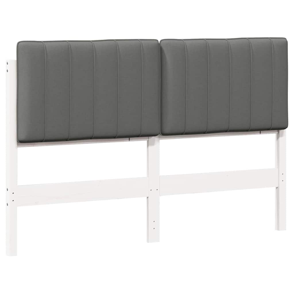 Tête de lit capitonnée Blanc et gris clair 135 cm Pin massif - XIOS