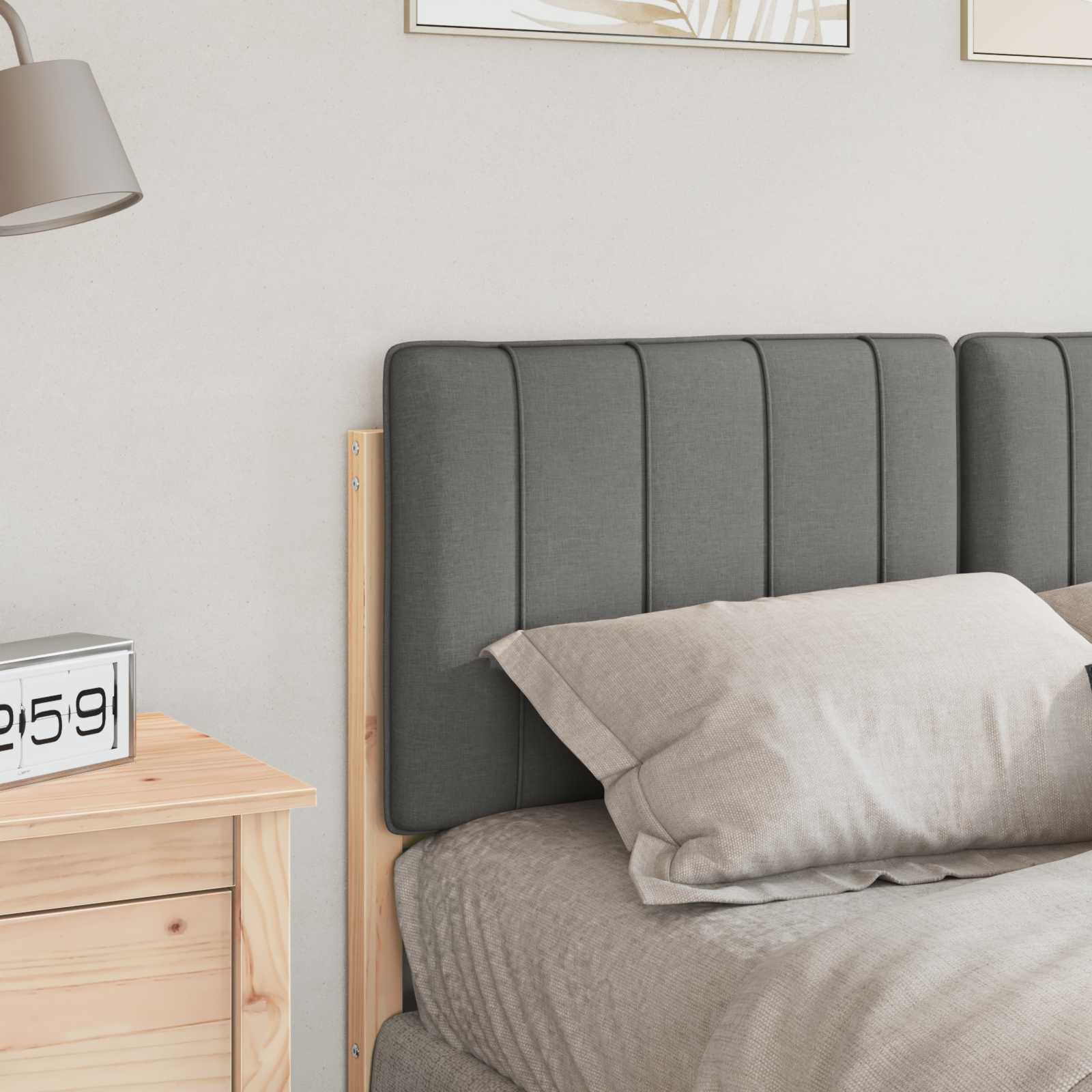 Tête de lit capitonnée Marron et gris clair 120 cm Pin massif - XIOS