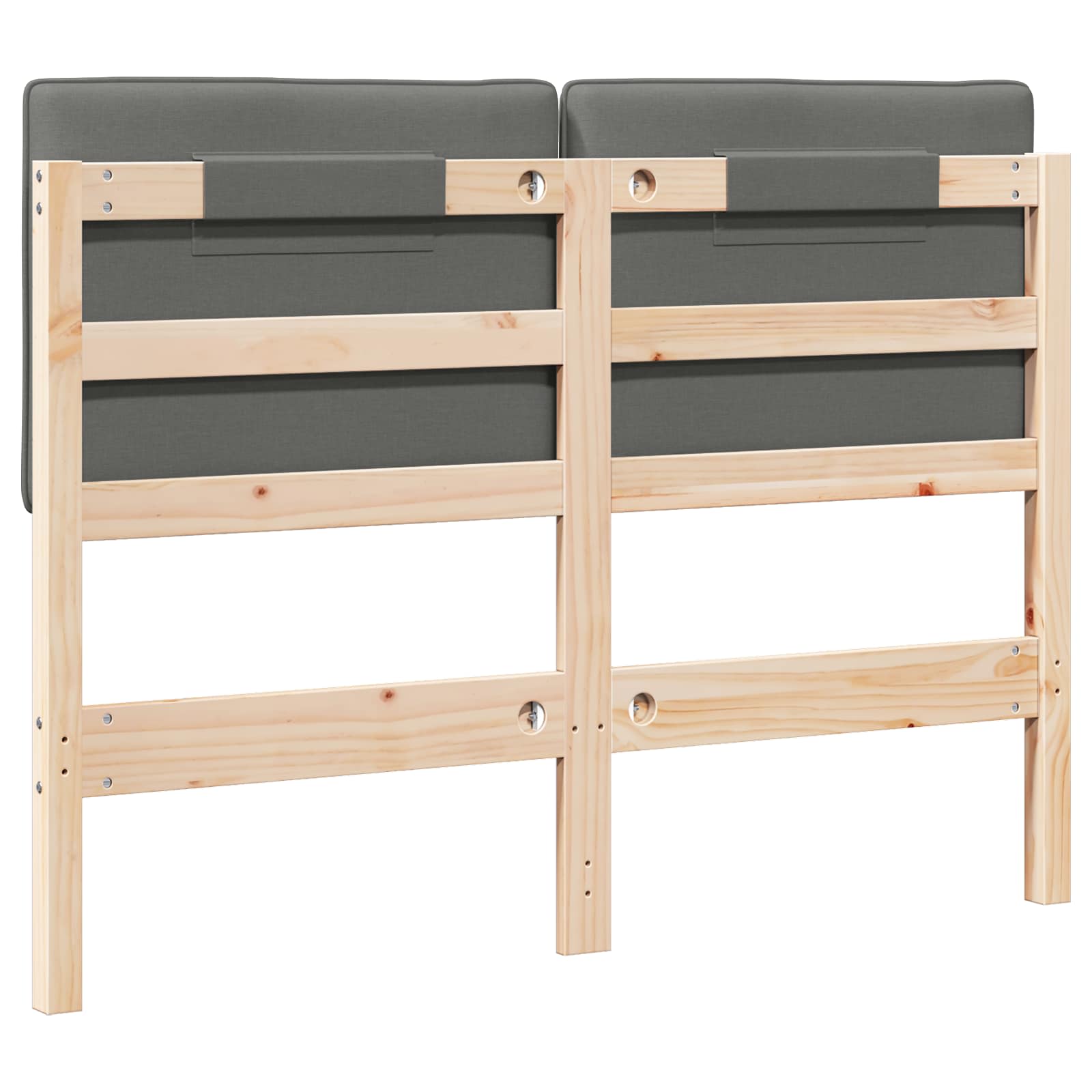 Tête de lit capitonnée Marron et gris clair 120 cm Pin massif - XIOS