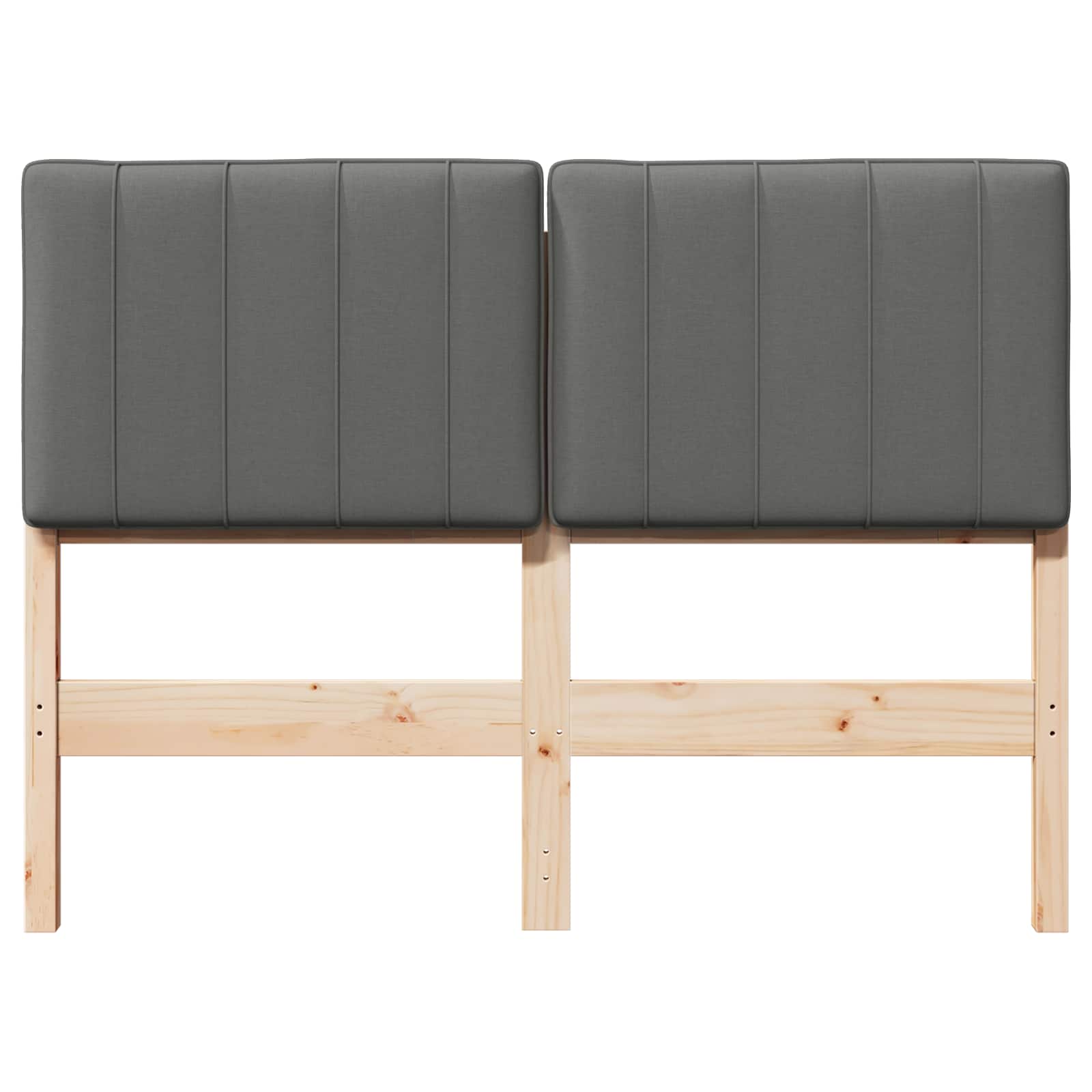 Tête de lit capitonnée Marron et gris clair 120 cm Pin massif - XIOS
