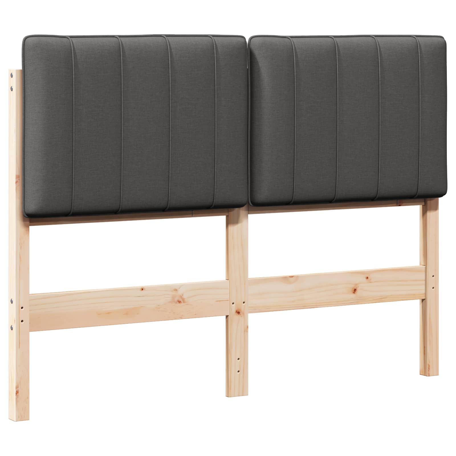 Tête de lit capitonnée Brun et gris foncé 120 cm Pin massif - XIOS