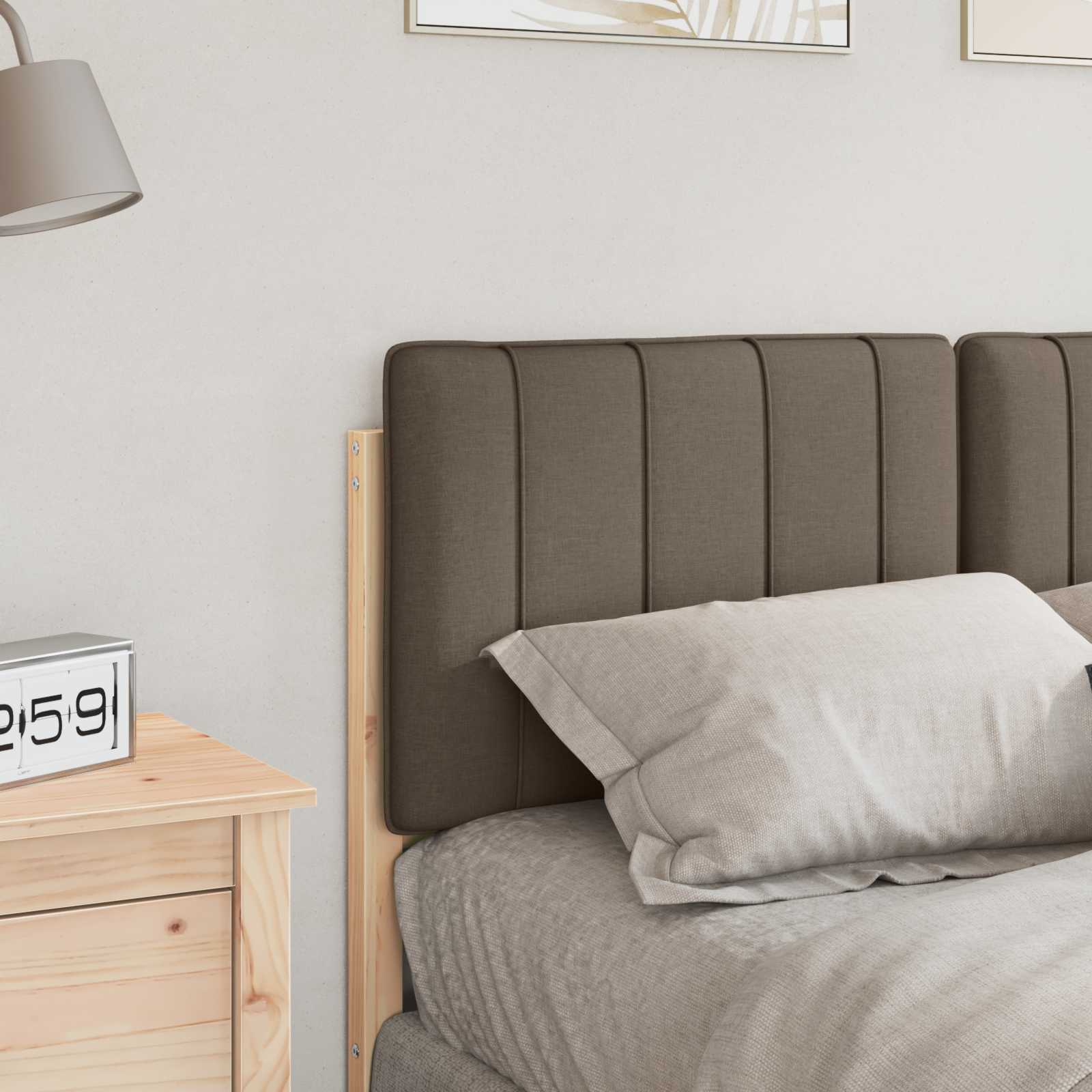 Tête de lit capitonnée Marron et Taupe 120 cm Pin massif - XIOS