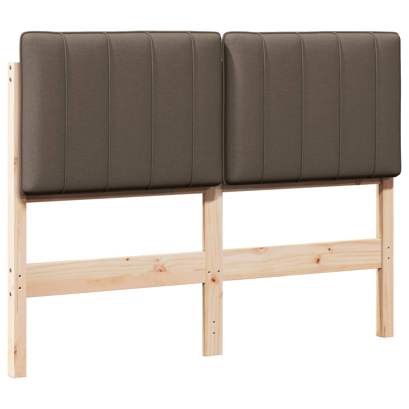 Tête de lit capitonnée Marron et Taupe 120 cm Pin massif - XIOS