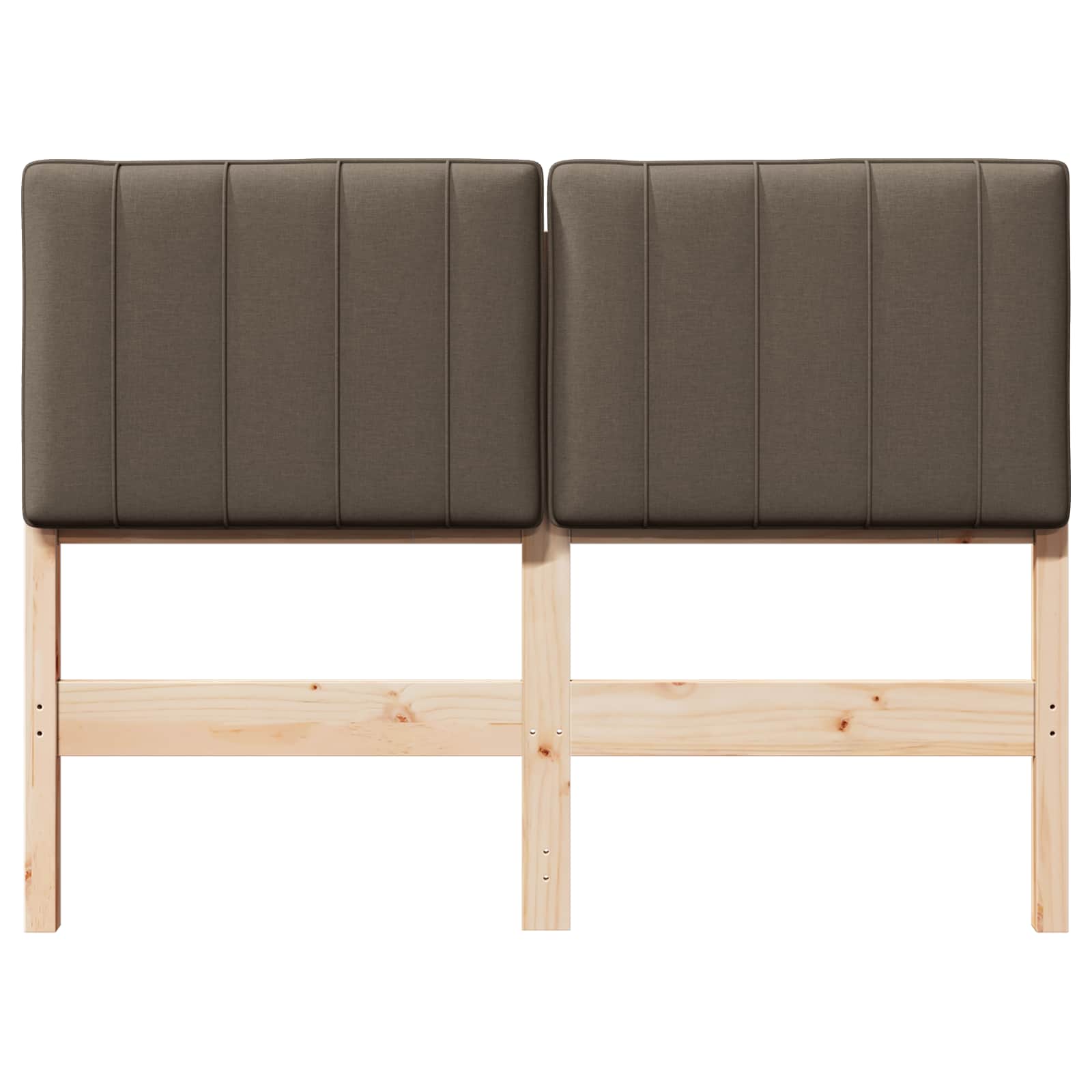 Tête de lit capitonnée Marron et Taupe 120 cm Pin massif - XIOS