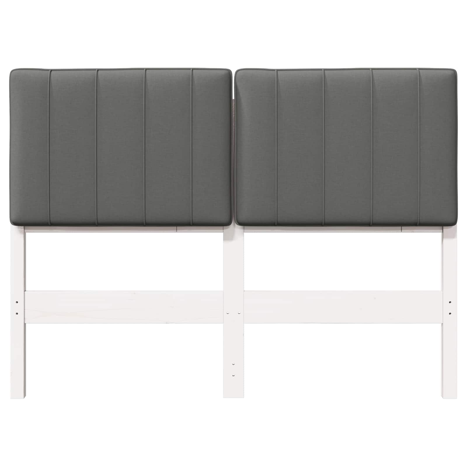Tête de lit capitonnée Blanc et gris clair 120 cm Pin massif - XIOS