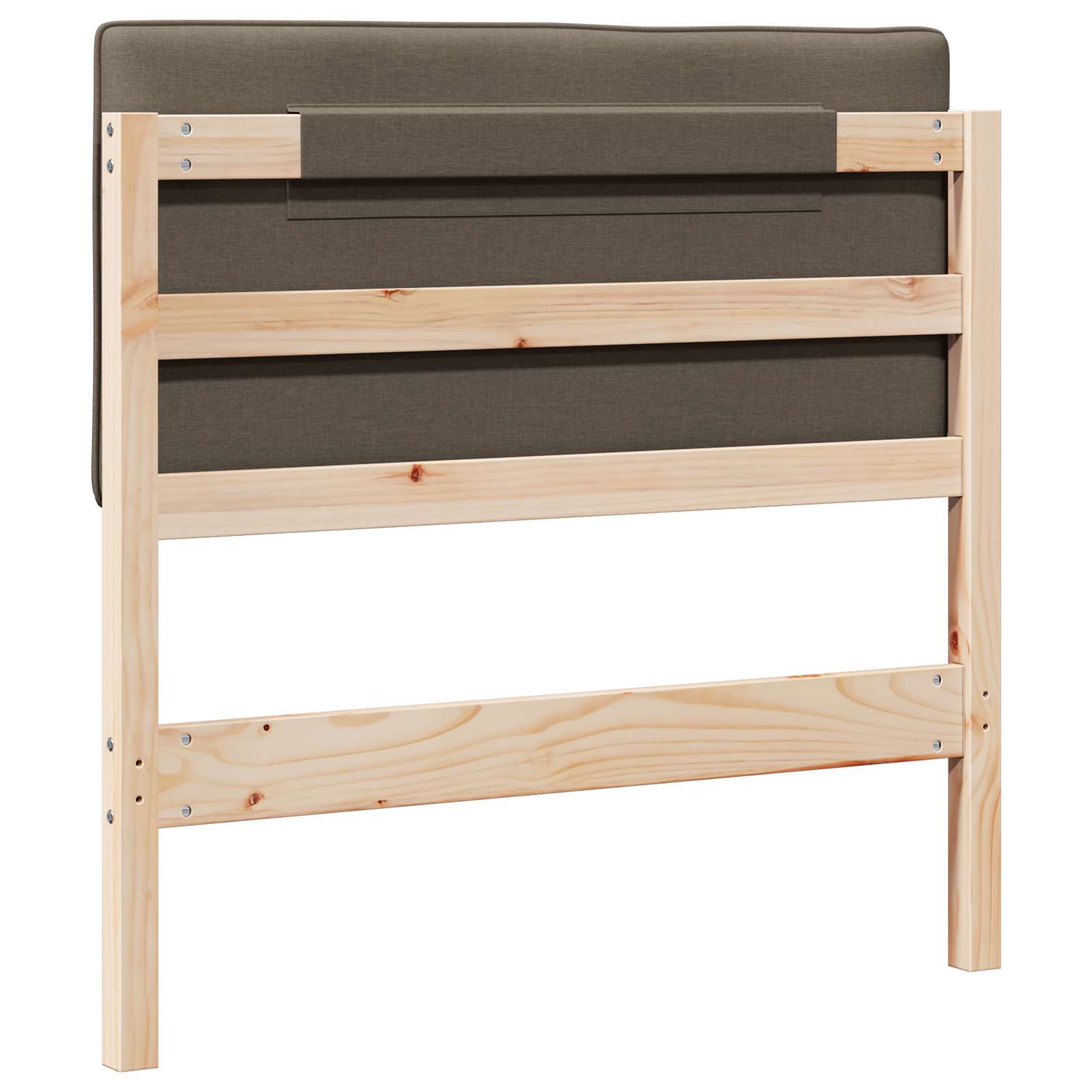Tête de lit capitonnée Marron et Taupe 100 cm Pin massif - XIOS