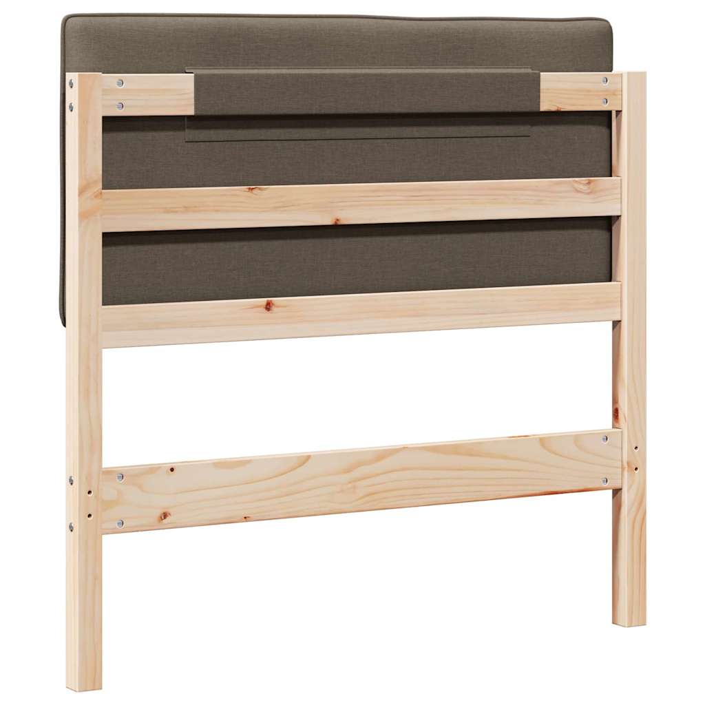 Tête de lit capitonnée Marron et Taupe 90 cm Pin massif - XIOS