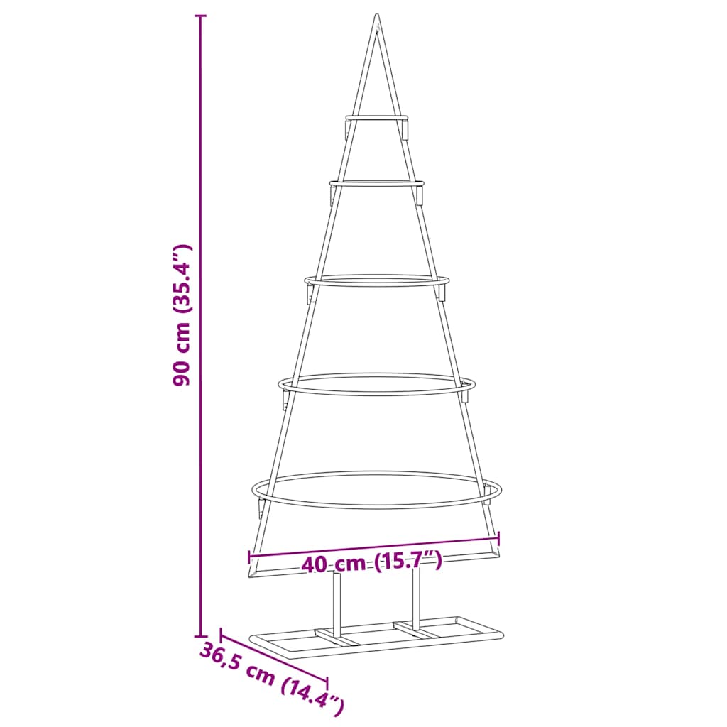 Arbre de Noël en métal Doré 90 cm Acier peint par poudre - XIOS