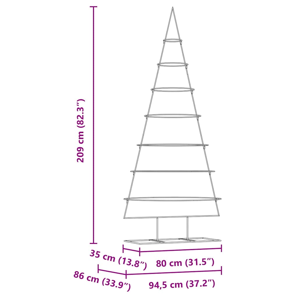 Arbre de Noël en métal Doré 210 cm Acier peint par poudre - XIOS