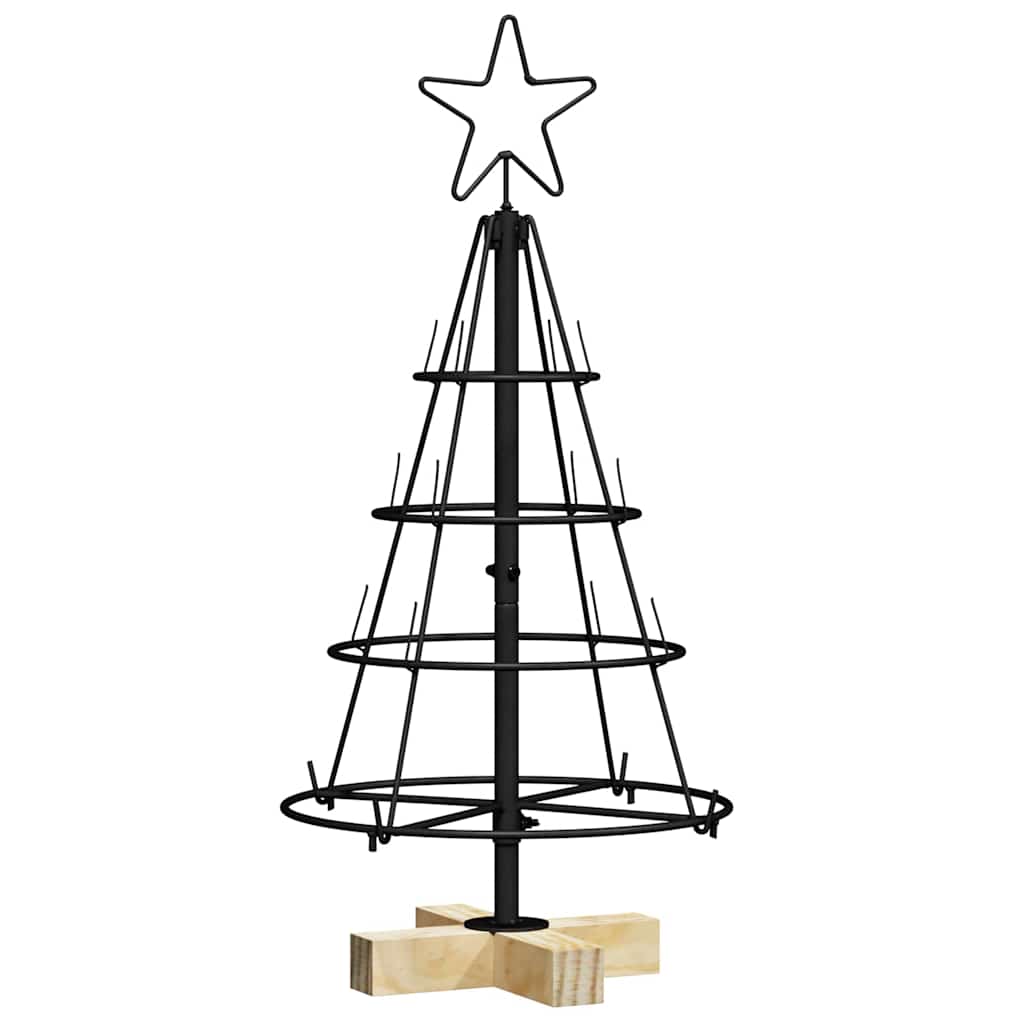 Arbre en cône de Noël avec support Noir 60 cm Acier - XIOS