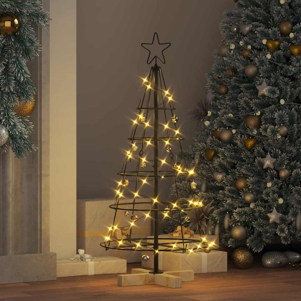 Arbre en cône de Noël avec support Noir 90 cm Acier - XIOS