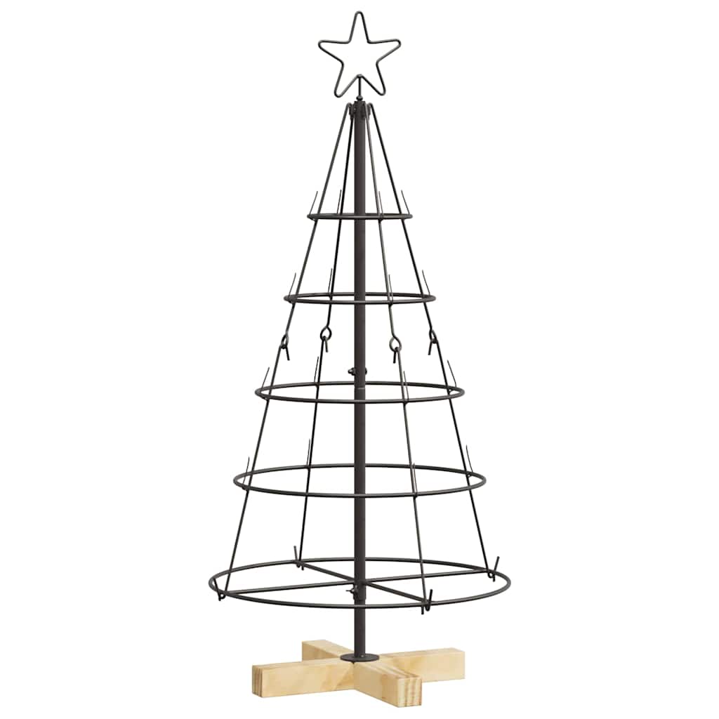Arbre en cône de Noël avec support Noir 90 cm Acier - XIOS