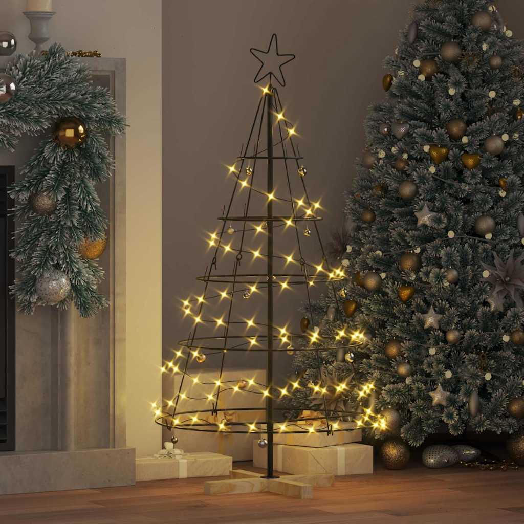 Arbre en cône de Noël avec support Noir 125 cm Acier - XIOS