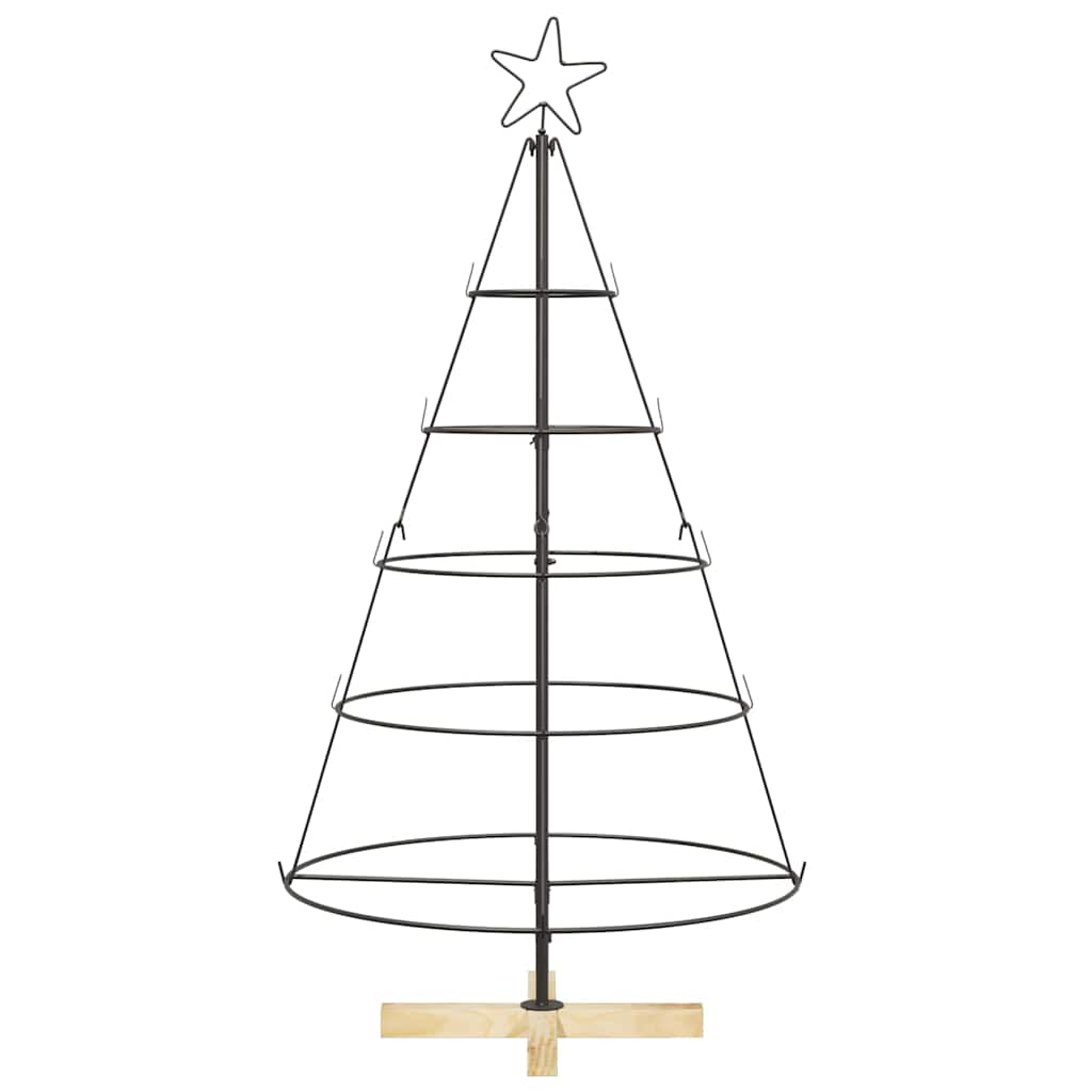 Arbre en cône de Noël avec support Noir 125 cm Acier - XIOS