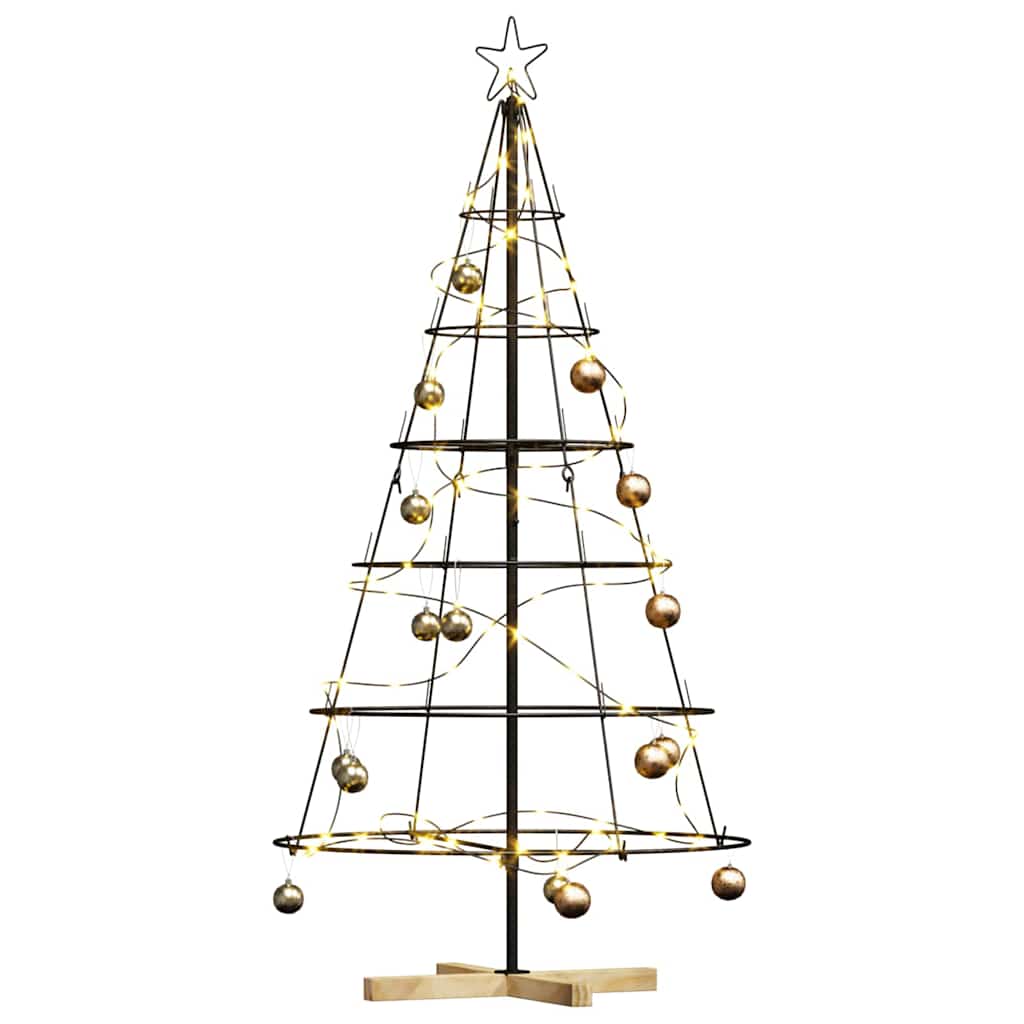 Arbre en cône de Noël avec support Noir 150 cm Acier - XIOS