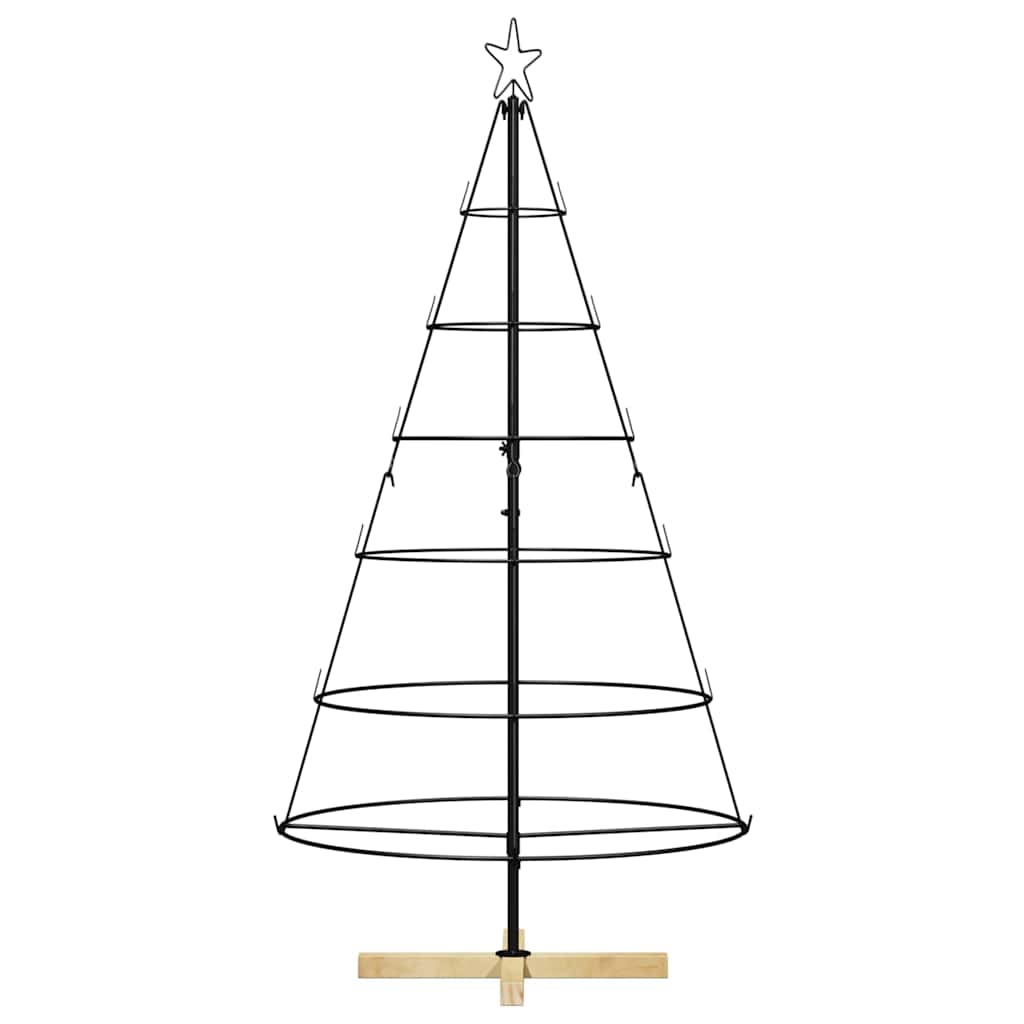Arbre en cône de Noël avec support Noir 150 cm Acier - XIOS