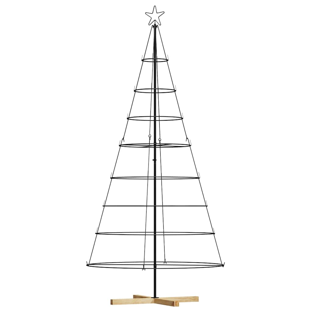 Arbre en cône de Noël avec support Noir 210 cm Acier - XIOS