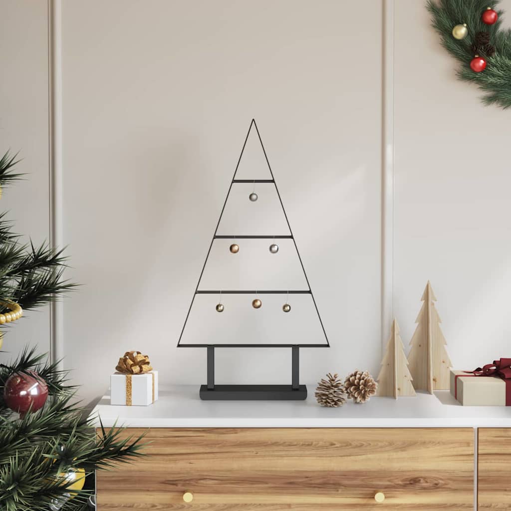 Arbre de Noël en métal avec support Noir 60 cm Acier - XIOS