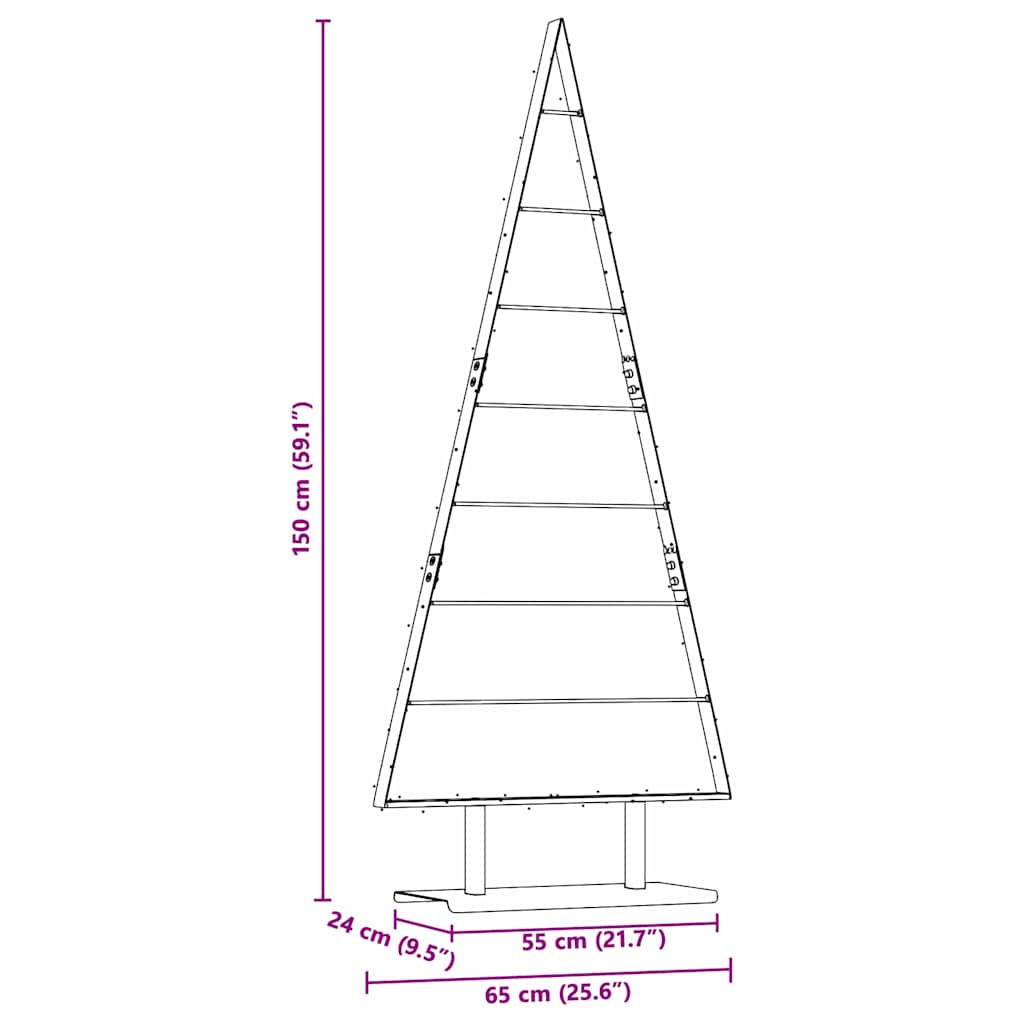 Arbre de Noël en métal avec support Noir 150 cm Acier - XIOS
