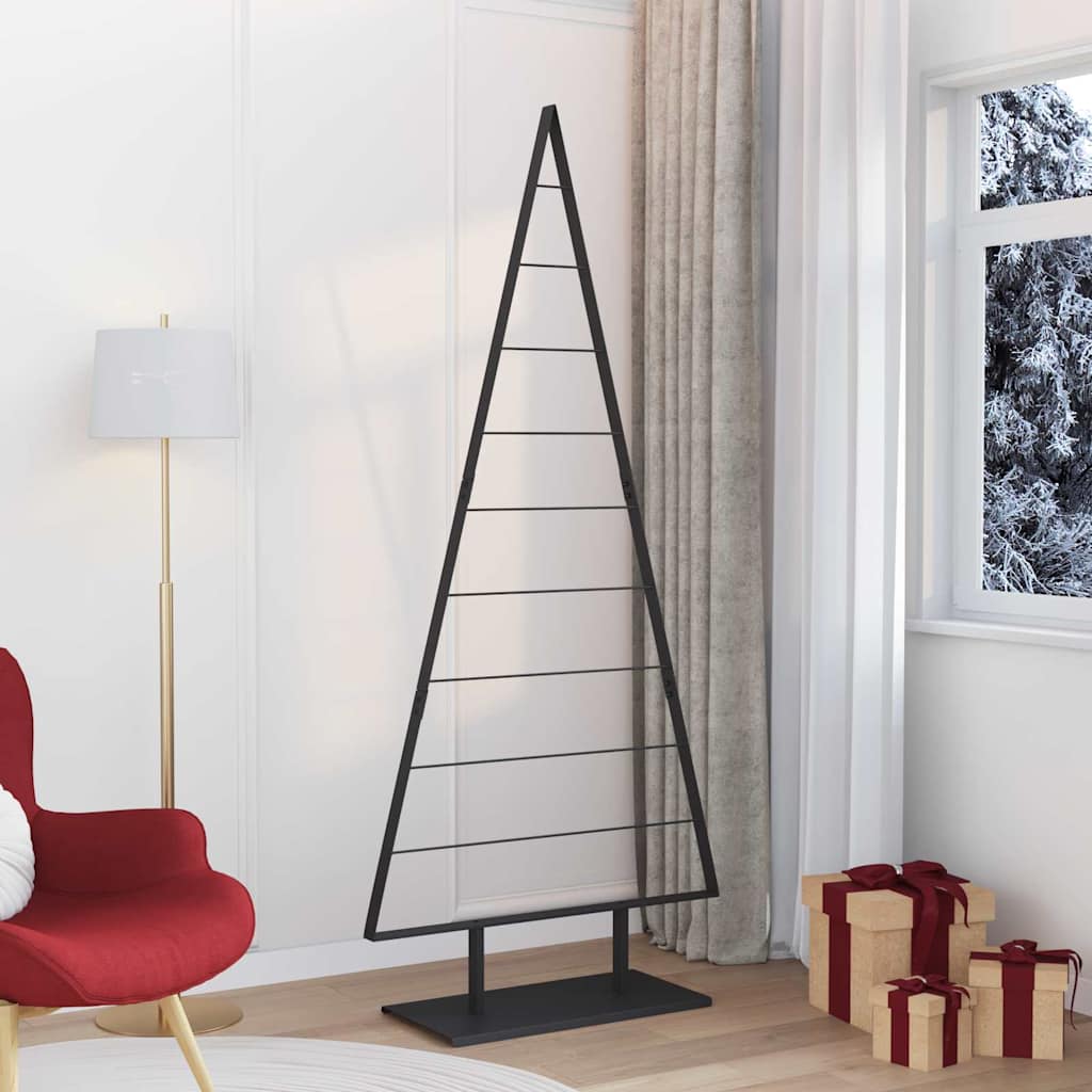 Arbre de Noël en métal avec support Noir 210 cm Acier - XIOS