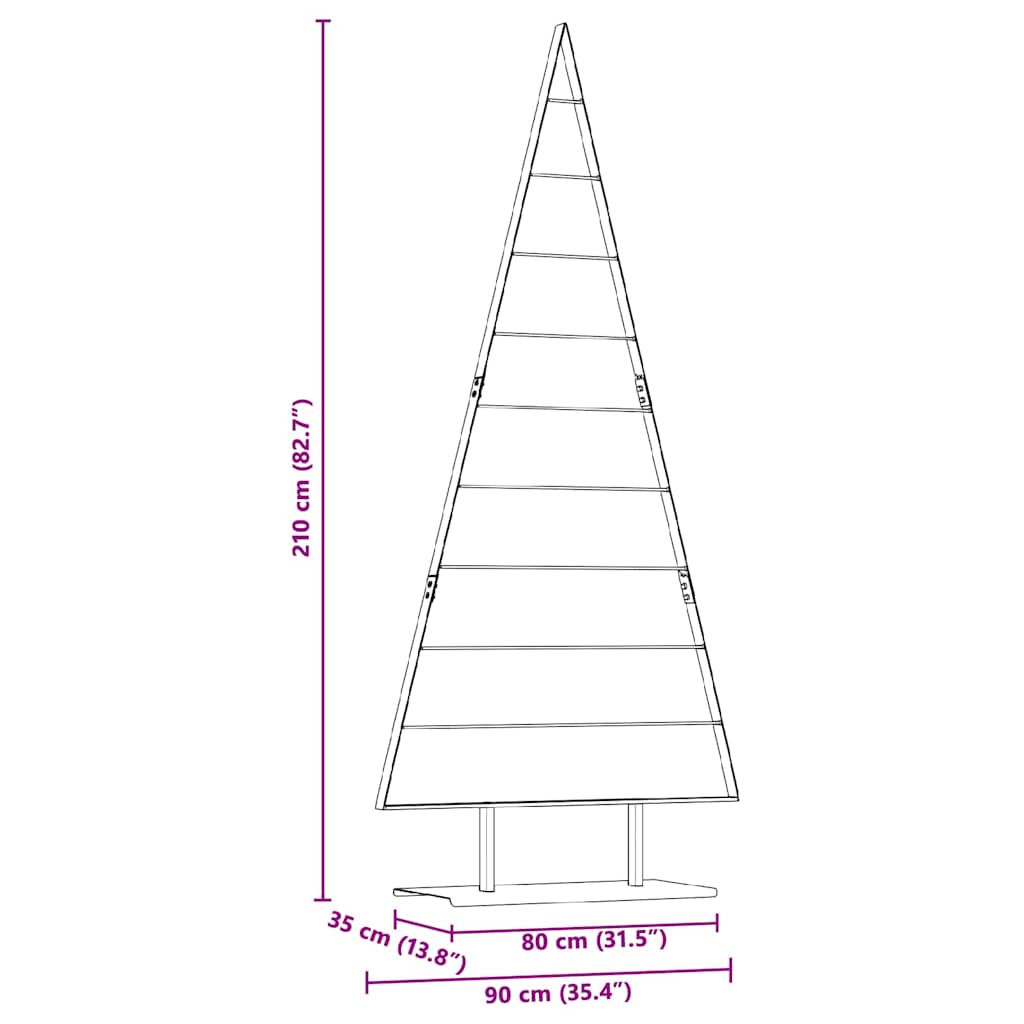 Arbre de Noël en métal avec support Noir 210 cm Acier - XIOS