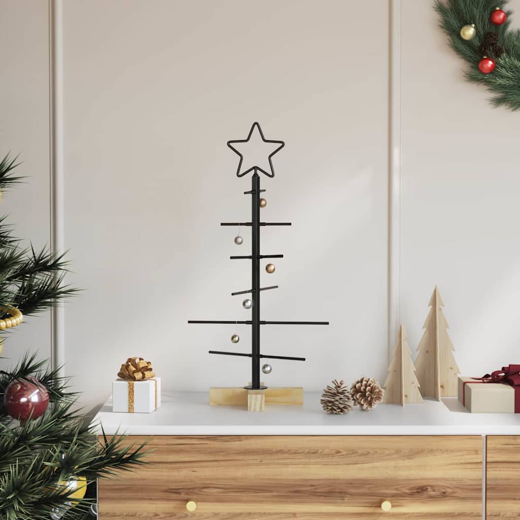 Arbre de Noël en métal Noir 60 cm Acier peint par poudre - XIOS