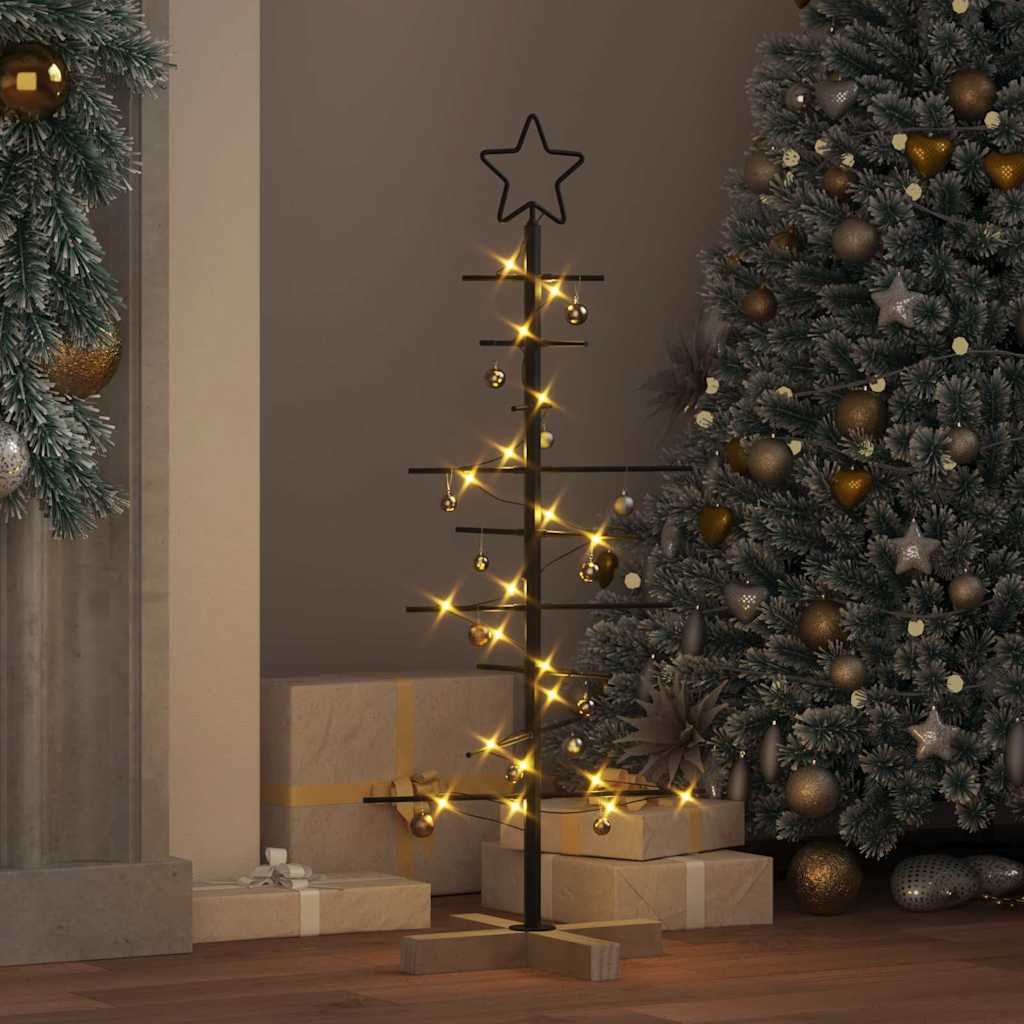Arbre de Noël en métal Noir 90 cm Acier peint par poudre - XIOS