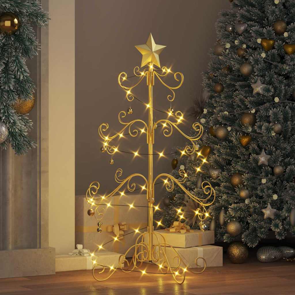 Arbre de Noël en métal Doré 90 cm Acier peint par poudre - XIOS