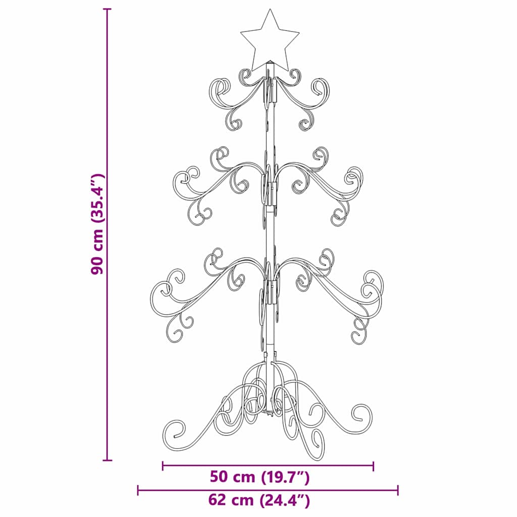 Arbre de Noël en métal Doré 90 cm Acier peint par poudre - XIOS