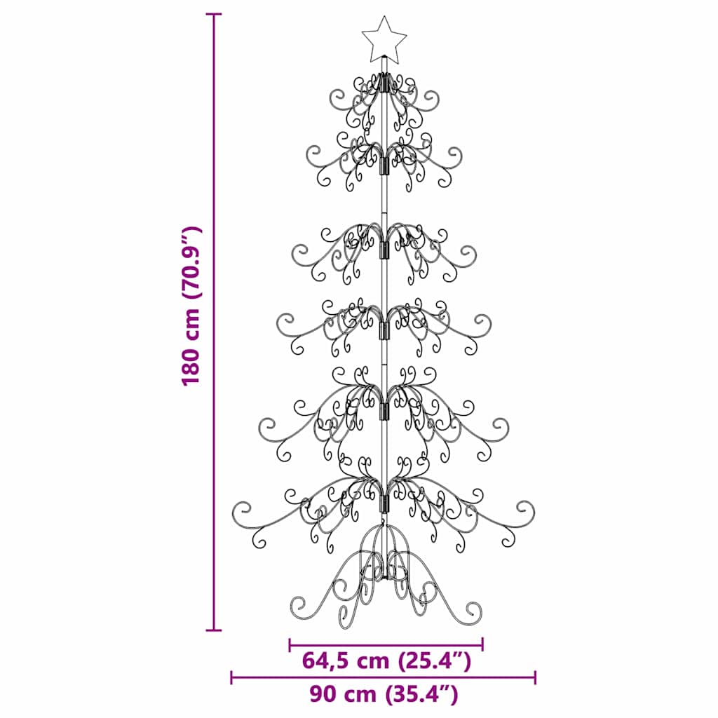 Arbre de Noël en métal Doré 180 cm Acier peint par poudre - XIOS