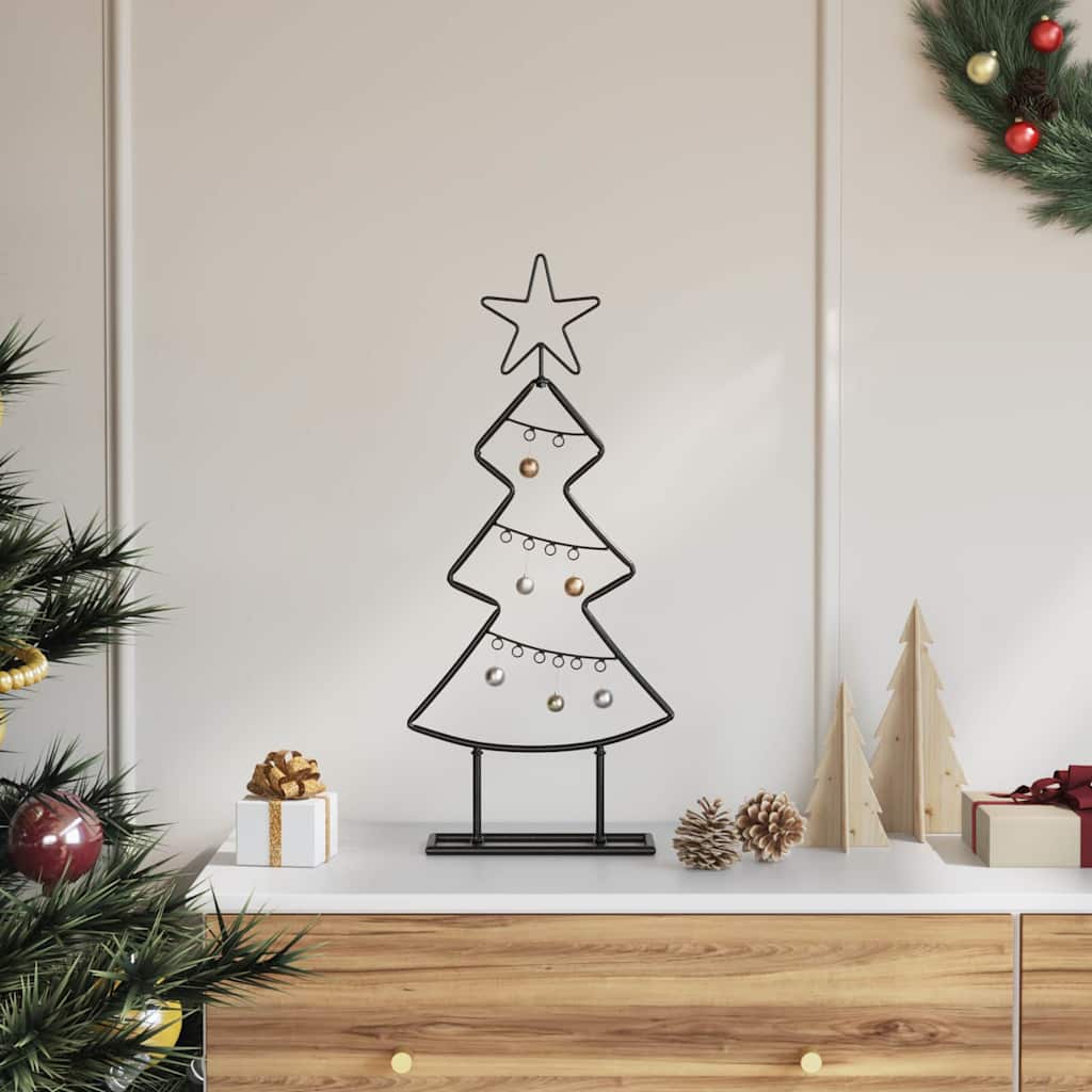 Arbre de Noël en métal avec support Noir 60 cm Acier - XIOS
