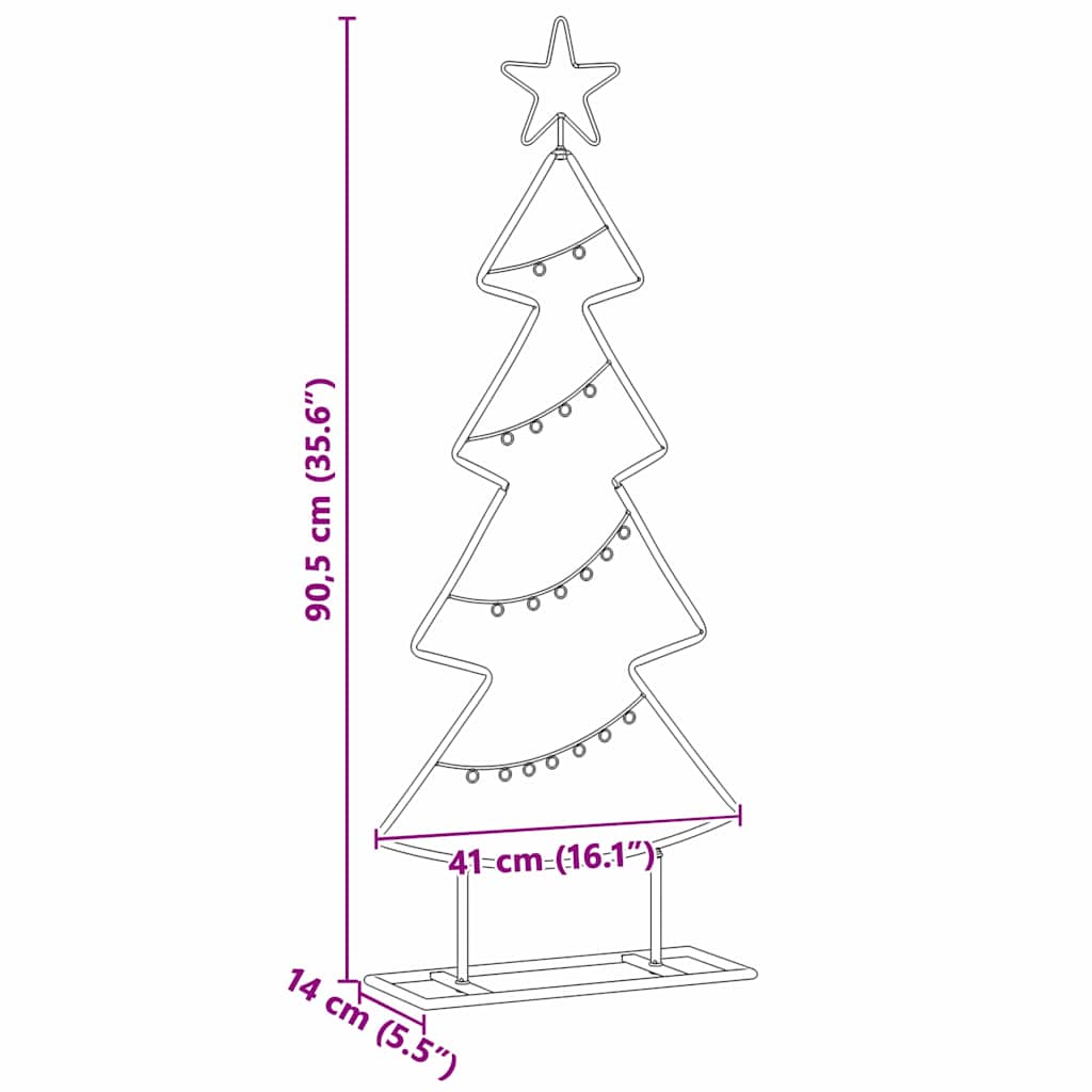 Arbre de Noël en métal avec support Noir 90 cm Acier - XIOS