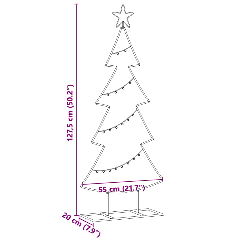 Arbre de Noël en métal avec support Noir 125 cm Acier - XIOS
