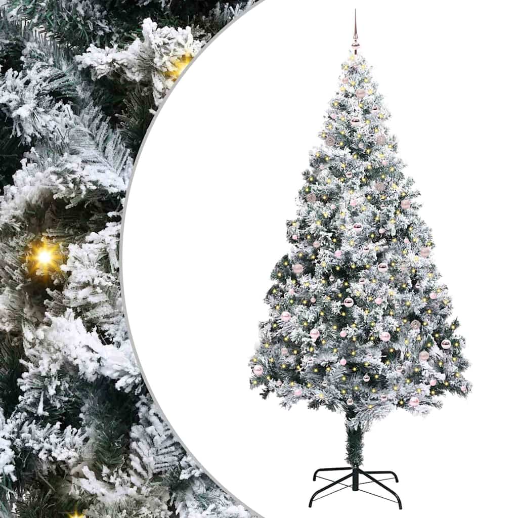 Sapin de Noël avec 300 LED avec support Blanc 300 cm PVC - XIOS