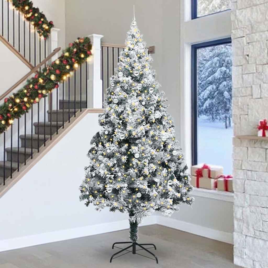 Sapin de Noël avec 300 LED avec support Blanc 300 cm PVC - XIOS