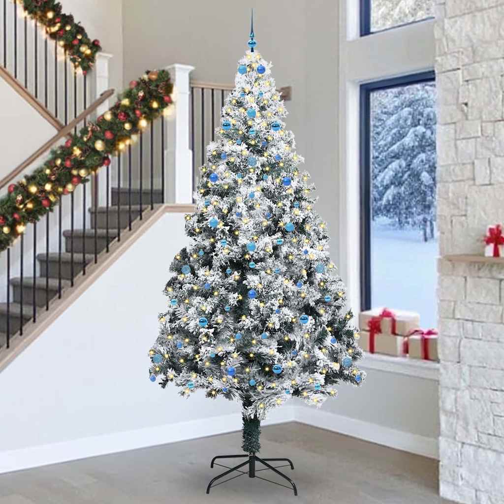 Sapin de Noël avec 300 LED avec support Blanc 300 cm PVC - XIOS