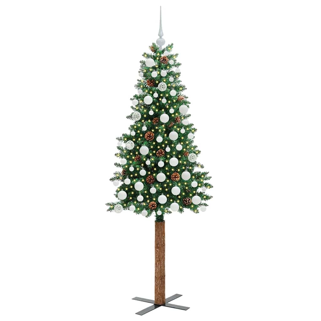 Sapin de Noël mince Vert 180 cm PVC et bois de pin massif - XIOS